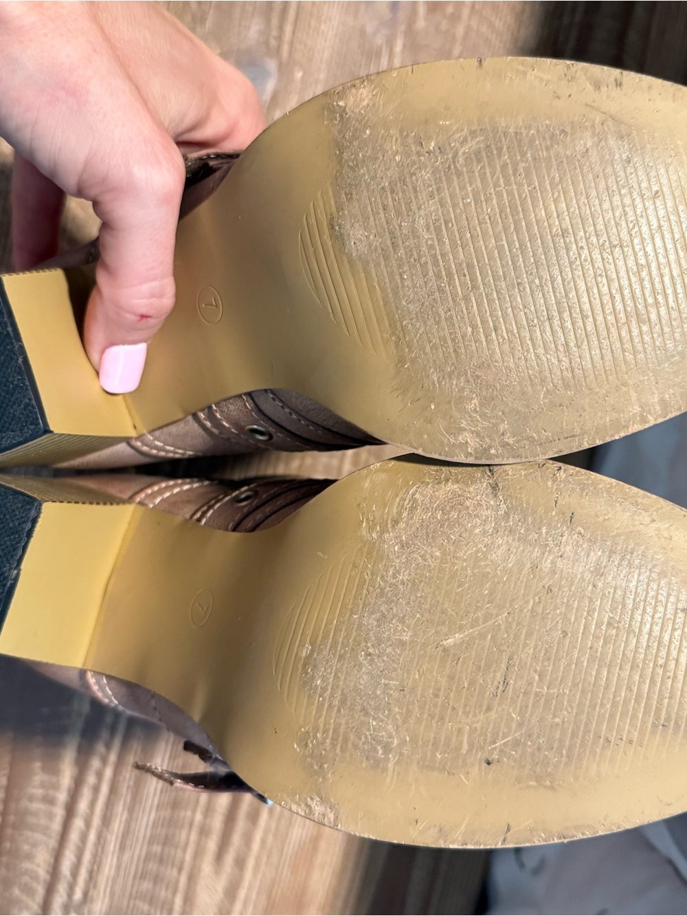 Tan Buckle Strap Boots - Picture 4 of 4